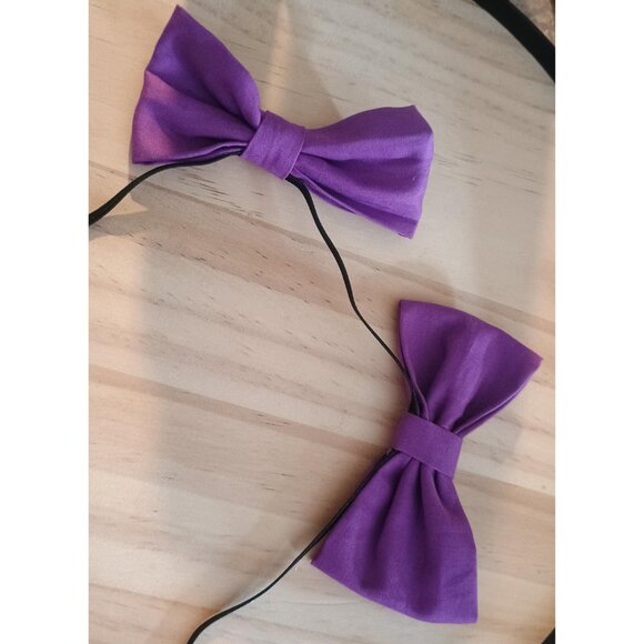 Double Dog Bows for  Headbands or collar, Pink & Purple Girly Bow Set, Puppy Hai - Picture 9 of 10